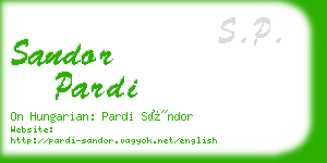 sandor pardi business card